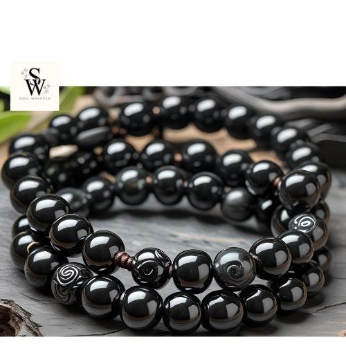 Natural BLACK OBSIDIAN STRING