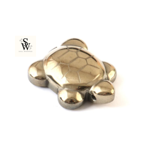 Golden Pyrite Turtle (Coated Hematite) – Vastu Decor & Good Luck Symbol