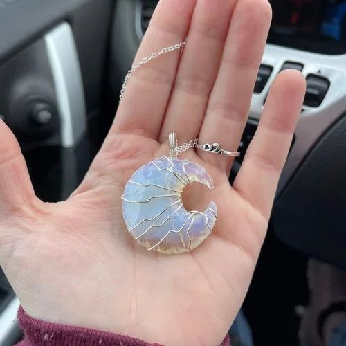 Opalite Moon Pendant